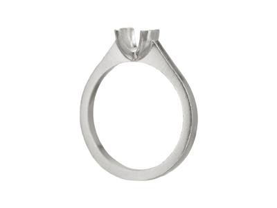 Solitario Con Incastonatura Semi-chiusa Per Pietra Da 5 Mm, Corpo Piatto, Oro Bianco 18kpd, Misura 64 - Immagine Standard - 3