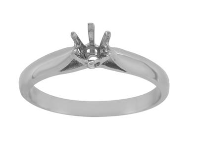 Solitario 6 Griffe Per Pietra Da 5 Mm, Oro Bianco 18 Carati. Rif. 25377 - Immagine Standard - 2