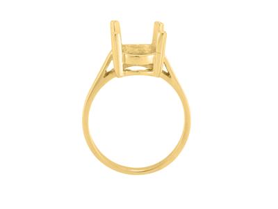 Anello Con 4 Griffe Per Pietra Ovale 12 X 10 Mm, Oro Giallo 18 Carati.rif. 15370