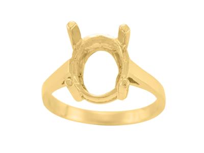 Anello Con 4 Griffe Per Pietra Ovale 12 X 10 Mm, Oro Giallo 18 Carati.rif. 15370 - Immagine Standard - 2