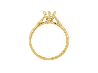 Solitario 6 Griffe Per Pietra Da 6,1 Mm, Oro Giallo 18 Carati. Rif. 25379 - Immagine Standard - 1