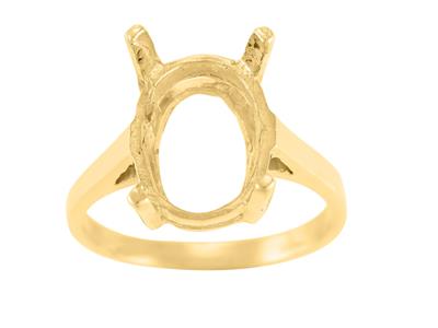 Anello Con 4 Griffe Per Pietra Ovale 14 X 10 Mm, Oro Giallo 18 Carati.rif. 15371 - Immagine Standard - 2