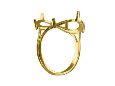 Anello Portamonete Curvo Da 20 Franchi, Castone Allinglese, Dito 58
