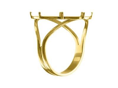 Anello Porta-moneta Da 20 Franchi, Incastonatura A 8 Griffe, Corpo Traforato, Oro Giallo 18 Carati