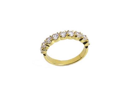 Anello Incastonato Con 4 Griffe 1 Fila, Oro Giallo 18k. Rif. 585/5044 - Immagine Standard - 2