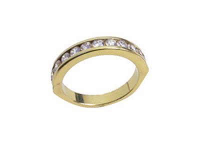 Fede Nuziale Con Binario A 1 Fila, Oro Giallo 18k. Rif. 100/5011 - Immagine Standard - 2