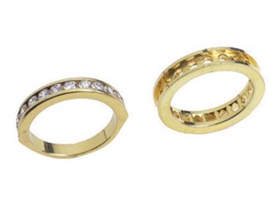 Fede Nuziale Con Binario A 1 Fila, Oro Giallo 18k. Rif. 100/5011 - Immagine Standard - 3