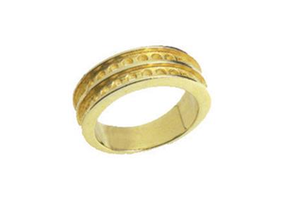 Anello Nuziale, 2 File, Oro Giallo 18 Carati. Rif. 00102