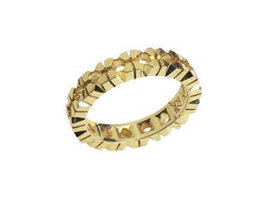 Anello Nuziale Con 4 Griffe, 1 Fila, Oro Giallo 18 Ct. Rif. 304 - Immagine Standard - 1