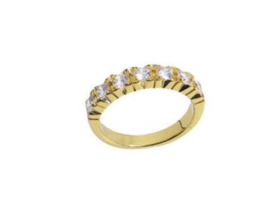 Anello Nuziale Con 4 Griffe, 1 Fila, Oro Giallo 18 Ct. Rif. 304 - Immagine Standard - 2