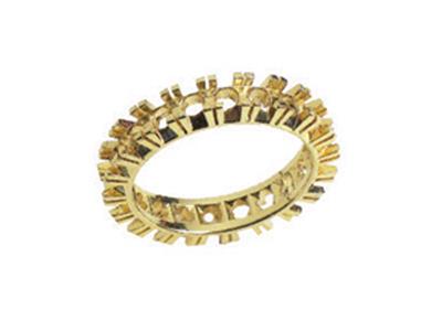 Fede Nuziale Con Incastonatura A Canale A 1 Fila, Oro Giallo 18k. Rif.306/5005 - Immagine Standard - 1