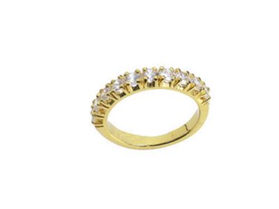 Fede Nuziale Con Incastonatura A Canale A 1 Fila, Oro Giallo 18k. Rif.306/5005 - Immagine Standard - 2
