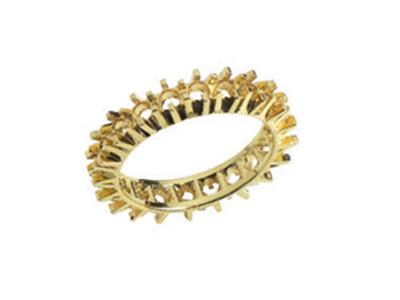 Fede Nuziale Incastonata Con 4 Griffe 1 Fila, Oro Giallo 18k. Rif. 308 - Immagine Standard - 1