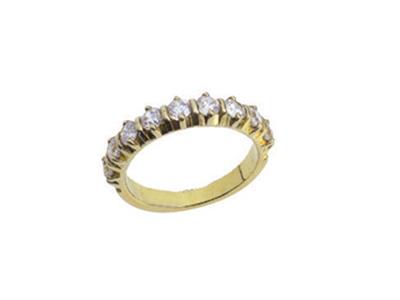 Fede Nuziale Incastonata Con 4 Griffe 1 Fila, Oro Giallo 18k. Rif. 308 - Immagine Standard - 2