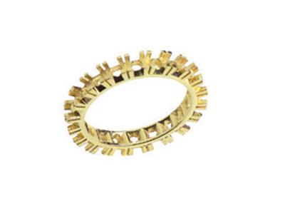 Anello Incastonato Con 4 Griffe 1 Fila, Oro Giallo 18k. Rif. 330 - Immagine Standard - 1
