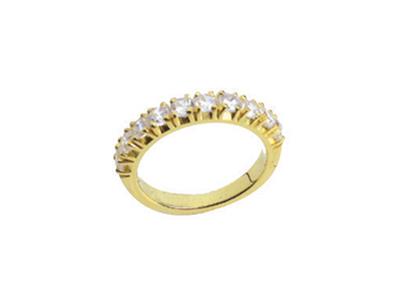 Anello Incastonato Con 4 Griffe 1 Fila, Oro Giallo 18k. Rif. 330 - Immagine Standard - 2