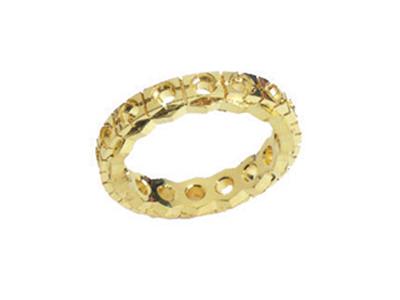 Montatura Per Anello Incastonato Con 4 Griffe Larghe, 1 Fila, Oro Giallo 18k. Rif. 350 - Immagine Standard - 1