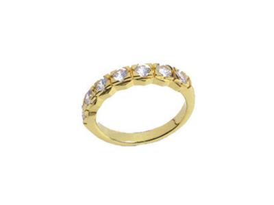 Montatura Per Anello Incastonato Con 4 Griffe Larghe, 1 Fila, Oro Giallo 18k. Rif. 350 - Immagine Standard - 2