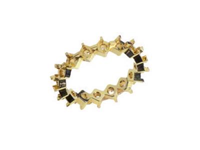 Fede Con 4 Griffe 1 Fila, Oro Giallo 18k. Rif. 360 - Immagine Standard - 1