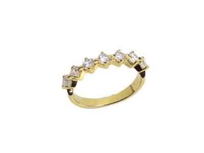 Fede Con 4 Griffe 1 Fila, Oro Giallo 18k. Rif. 360 - Immagine Standard - 2