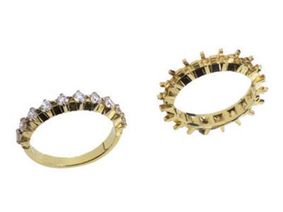 Montatura Per Anello Solitario Montata Con 4 Griffe 1 Fila, Oro Giallo18k. Rif. 370 - Immagine Standard - 3