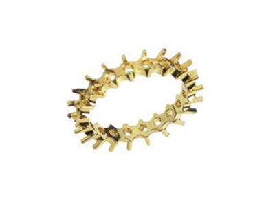 Fede Incastonate Con Griffe Allineate, 1 Fila, Oro Giallo 18k. Rif. 390 - Immagine Standard - 1