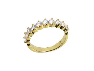 Fede Incastonate Con Griffe Allineate, 1 Fila, Oro Giallo 18k. Rif. 390 - Immagine Standard - 2