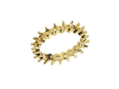 Anello Con Incastonatura A Griffe Sfalsate, 1 Fila, Oro Giallo 18k. Rif. 391 - Immagine Standard - 1