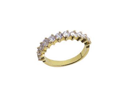 Anello Con Incastonatura A Griffe Sfalsate, 1 Fila, Oro Giallo 18k. Rif. 391 - Immagine Standard - 2