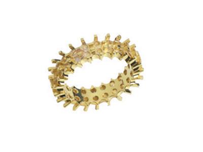 Anello Con Incastonatura Con Molteplici Griffe Allineate Su 2 File, Oro Giallo 18k. Rif.392 - Immagine Standard - 1
