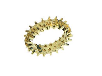 Set Di Fedi Nuziali Con Castone A Griffe Multiple Sfalsate, 2 File, Oro Giallo 18k. Rif.402 - Immagine Standard - 1