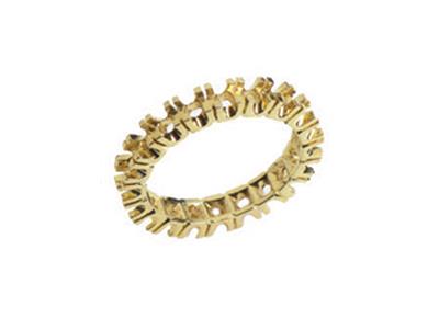 Set Di Fedi Nuziali Incastonato Con4 Griffe In Una Fila, Oro Giallo 1 8k. Rif. 420 - Immagine Standard - 1