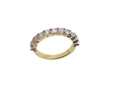 Anello Montato Con 2 Griffe 1 Fila,oro Giallo 18k. Rif. 440/5037 - Immagine Standard - 2