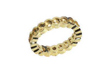 Fede Nuziale Con Incastonatura Semi-chiusa A 1 Fila, Oro Giallo 18k. Rif. 481 - Immagine Standard - 1