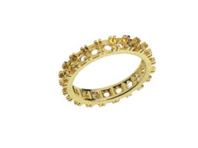 Set Di Fedi Nuziali Incastonato Con4 Griffe 1 Fila, Oro Giallo 18 Car Ati. Rif. 500 - Immagine Standard - 1