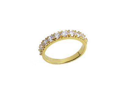 Set Di Fedi Nuziali Incastonato Con4 Griffe 1 Fila, Oro Giallo 18 Car Ati. Rif. 500 - Immagine Standard - 2