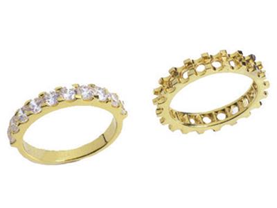 Montatura Per Anello Solitario A 4 Griffe 1 Fila, Oro Giallo 18k. Rif.530 - Immagine Standard - 3