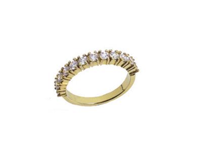 Fede Nuziale Con Griffe Incastonate, Oro Giallo 18 Carati. Rif. 540 - Immagine Standard - 2