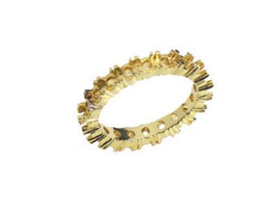 Fede Nuziale Incastonata Con 4 Griffe 1 Fila, Oro Giallo 18k. Rif. 580 - Immagine Standard - 1