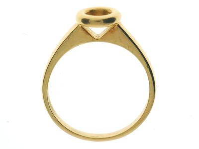 Lunetta Solitaria Incastonata Per Pietra Da 4 Mm, Oro Giallo 18 Carati. Rif. Spn35-40 - Immagine Standard - 1