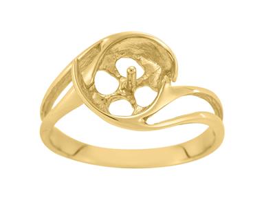 Anello Per Perla Da 9 A 10 Mm, Oro Giallo 18 Carati. Rif. Bg117 - Immagine Standard - 2