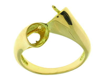 Anello Duo Per 2 Perle Da 8 A 9 Mm,oro Giallo 18 Carati. Rif. 241