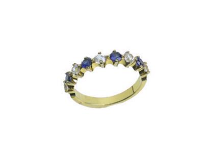 Anello Incastonato Con 4 Griffe 1 Fila, Oro Giallo 18k. Rif. 365 - Immagine Standard - 2