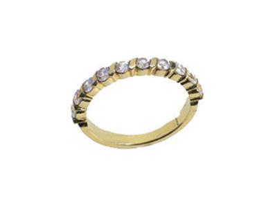 Anello Barrette Inclinato 1 Fila, Oro Giallo 18k. Rif. 450 - Immagine Standard - 2