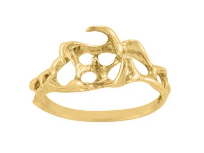 Anello Per Perla Da 10 Mm, Oro Giallo 18 Carati. Rif. Bg160 - Immagine Standard - 2
