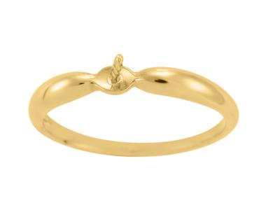 Anello Per Una Perla Da 7 A 10 Mm, Oro Giallo 18 Carati. Rif. Bg28 - Immagine Standard - 2