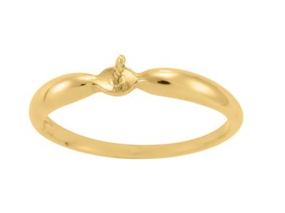 Anello Per Perla Da 7 A 10 Mm, Oro Giallo 18 Carati. Rif. Bg28 - Immagine Standard - 2