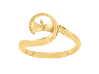 Anello Per Una Perla Da 7 A 9 Mm, Oro Giallo 18 Carati. Rif. Bg51 - Immagine Standard - 2