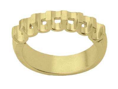 Fede Nuziale Per 7 Pietre Taglio Principessa, Oro Giallo 18 Carati. Rif. 903 - Immagine Standard - 1