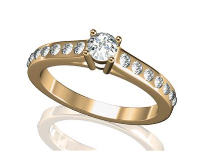 Solitario 4 Griffe Per Pietra Centrale 5,6 Mm, Oro Giallo 18 Carati. Rif. Ga50/60 - Immagine Standard - 3
